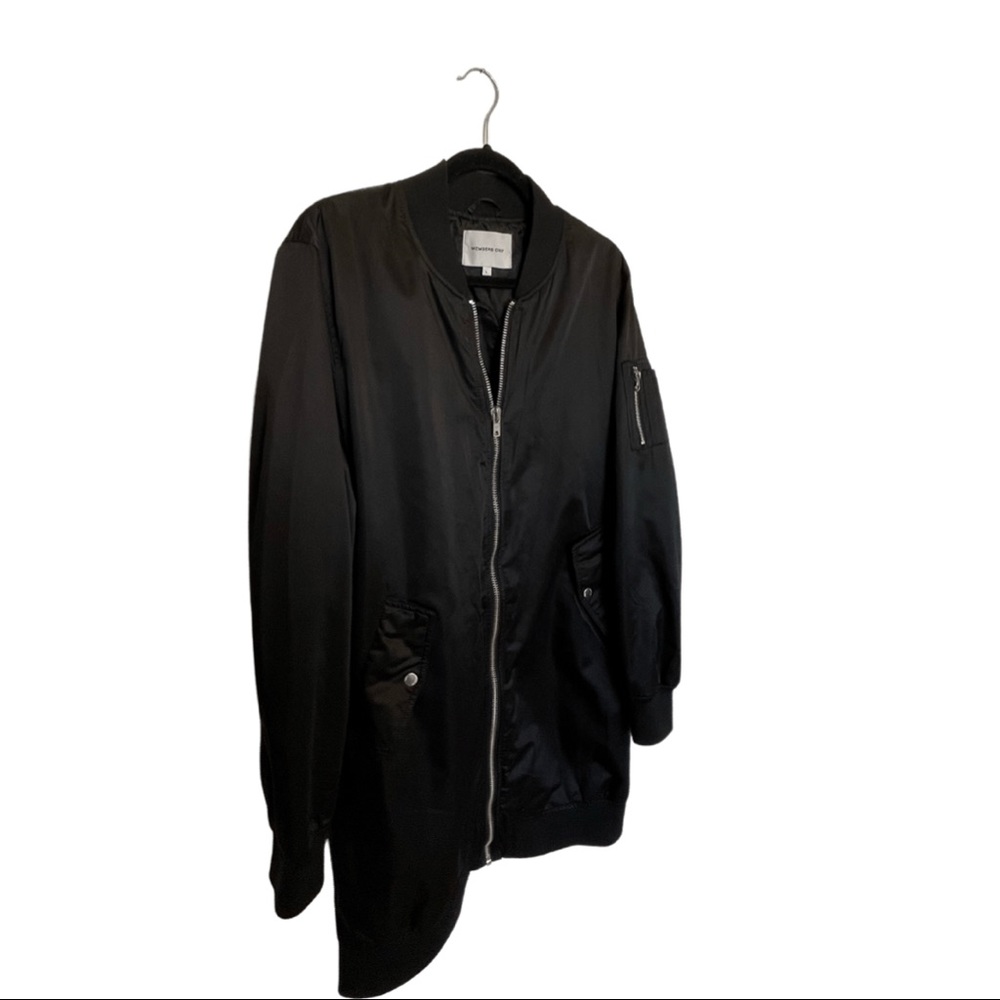 Members Only Men’s Elongated  MA-1 Bomber Jacket Black Size Large - Picture 2 of 7